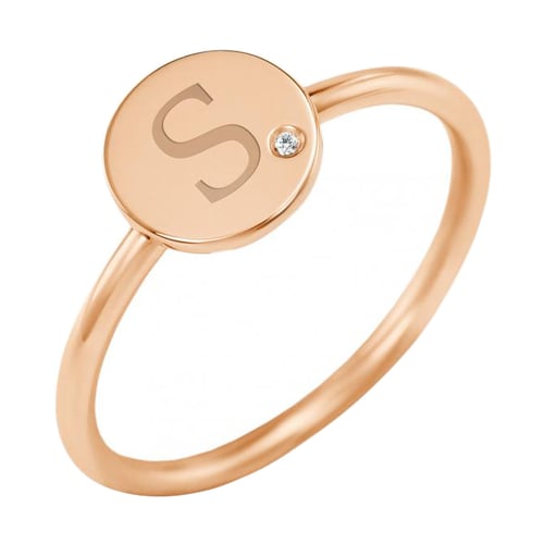 Ring aus Gold mit Diamant und Gravur Narik
