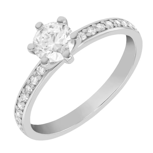 Verlobungsring aus Gold mit Diamant im Solitär-Pave Stil Vanan