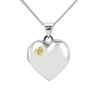 Herzförmiges Medaillon zum Öffnen mit Diamant Dialah