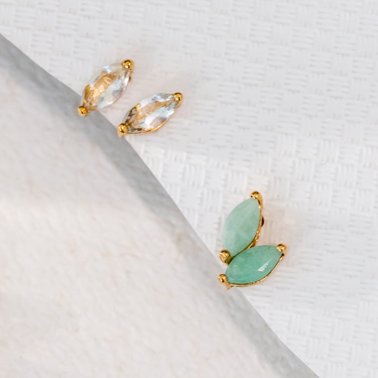 Minimalistische Ohrstecker aus Silber mit Aquamarin Andine 118825