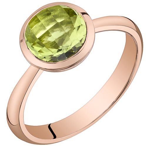 Ring aus Roségold mit Olivin Pitie