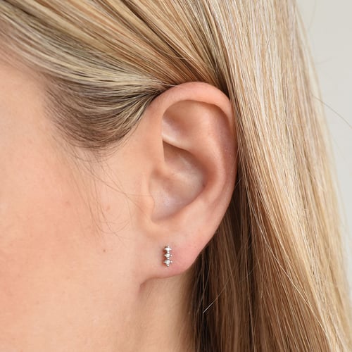Silberne Ohrringe mit Diamanten Linus