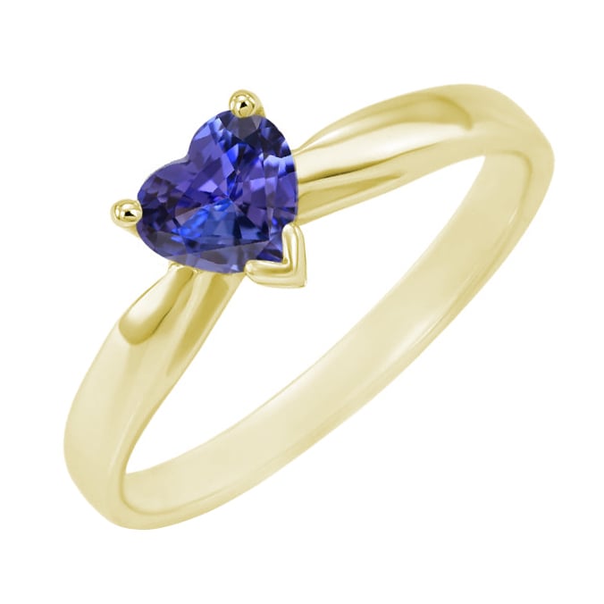 Verlobungsring mit Tansanit in Herzform Lila 59693