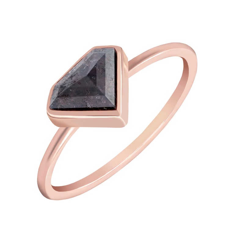 Goldring mit Salt and Pepper Diamant Vetries