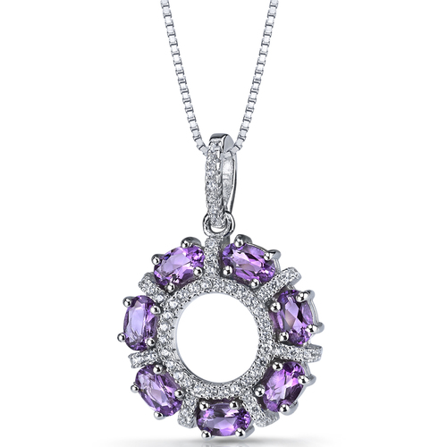 Anhänger aus Silber voll mit Amethysten und Zirkonia Janis