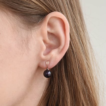 Ohrringe mit schwarzen Perlen Nowell