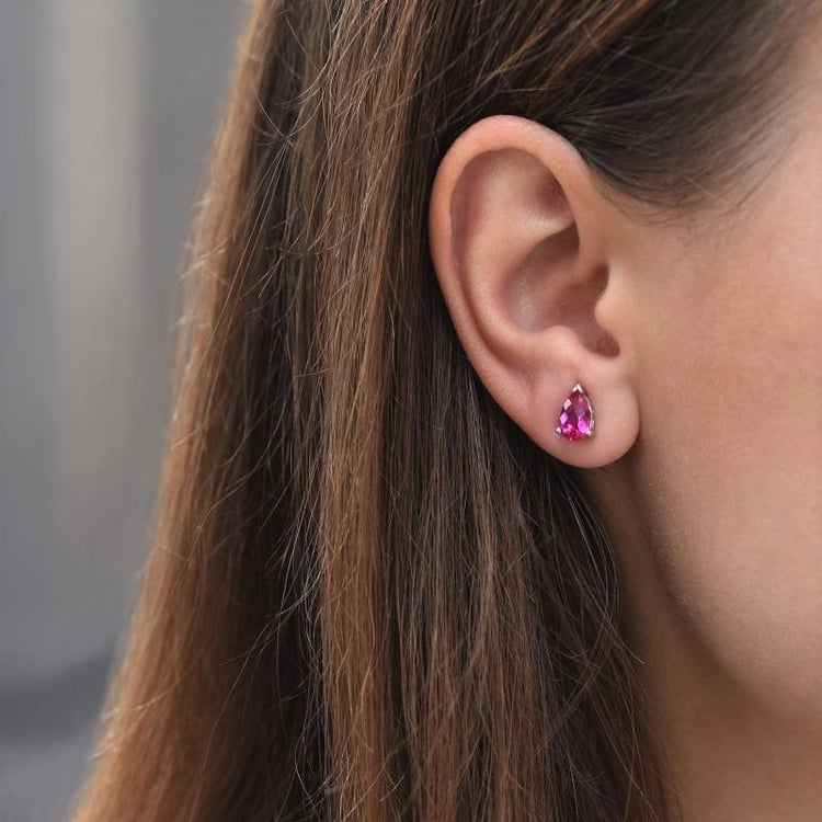 Silberne Tränen mit Rubinen 106412