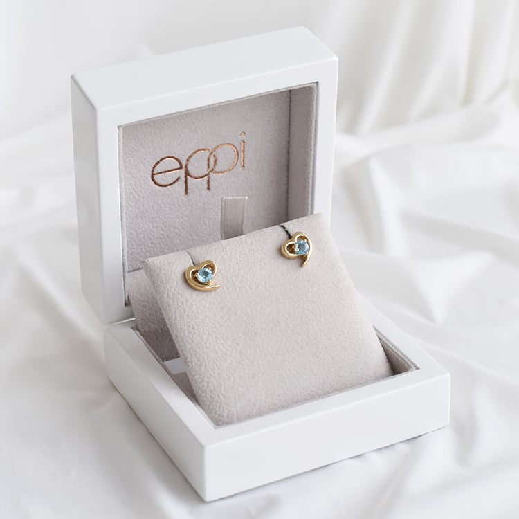 Silberne Ohrringe in Herzform mit Topasen Clelia 92050