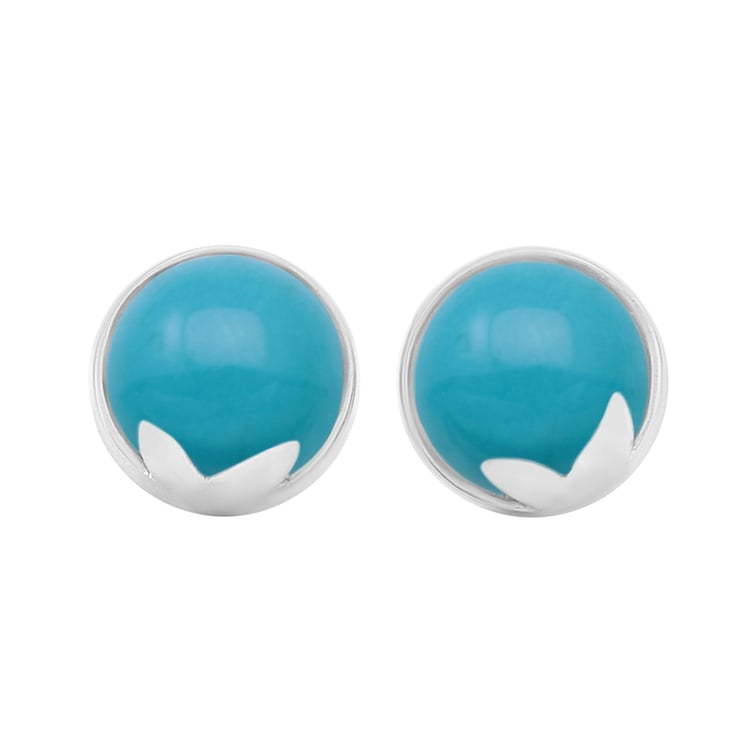 Goldene Ohrringe mit Cabochon-Türkis Erica