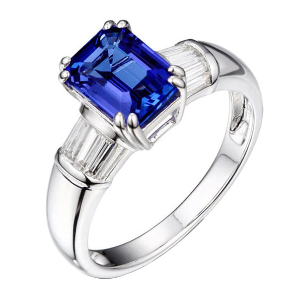 Goldring mit Emerald Tansanit und Diamanten Fiane