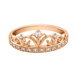 Goldring mit Krönchen und Diamanten Alpana