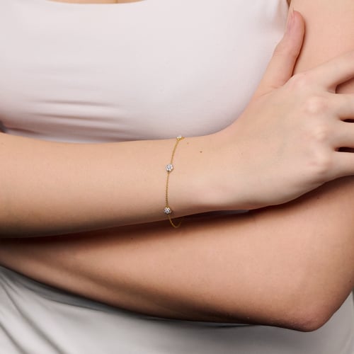 Kettenarmband mit Blumen aus natürlichen Diamanten Amala