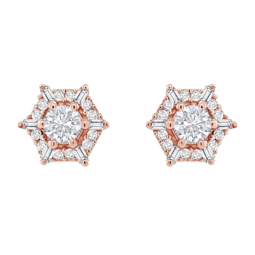 Ohrringe in Hexagonform mit Lab Grown Diamanten Shamil