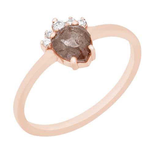 Verlobungsring mit einem Salt and Pepper Diamanten Ange
