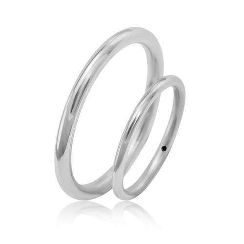 Zarte minimalistische Eheringe mit versteckten Diamanten Sanny