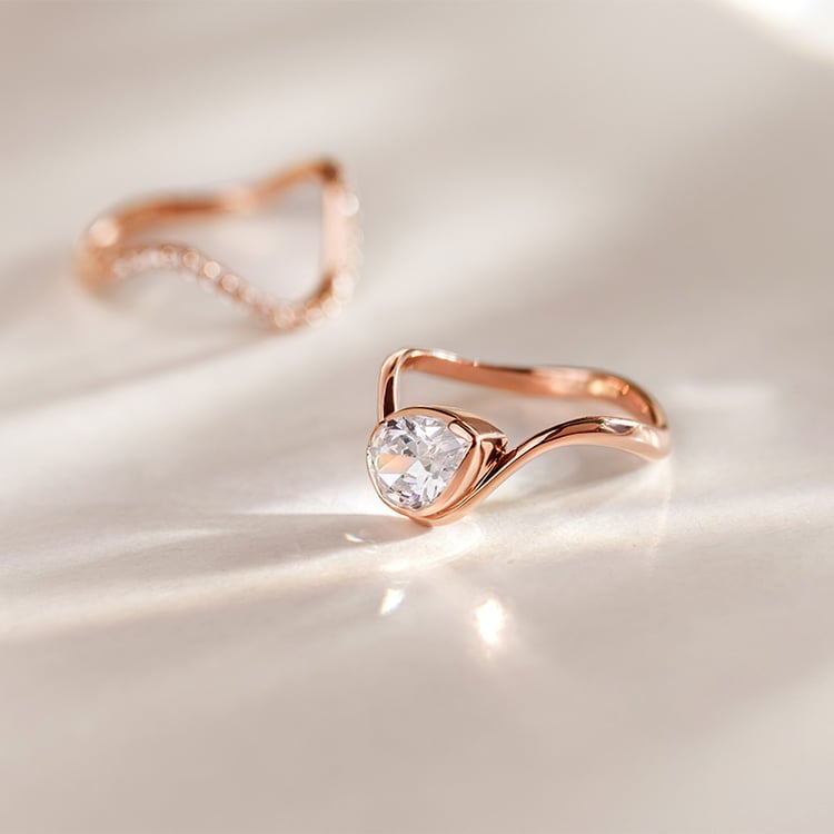 Goldener Verlobungsring 155048