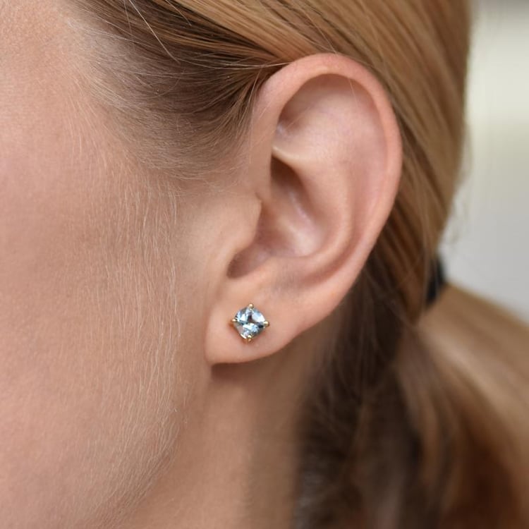 Goldene Ohrringe mit Aquamarinen Chavonah 20054