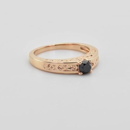 Vintage Verlobungsring mit schwarzem Diamant Lerien