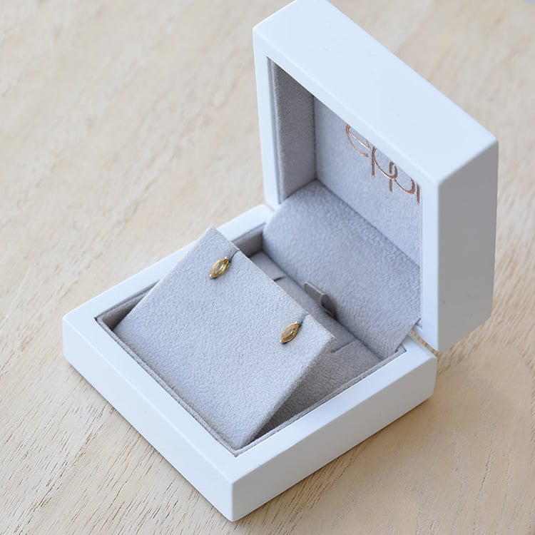 Minimalistische Goldohrringe mit Citrinen Andine 67580