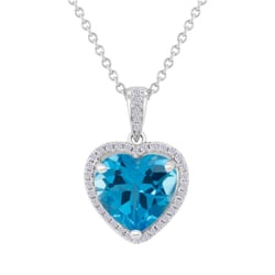 Anhänger in Herzform mit Topas und Diamanten Eliya