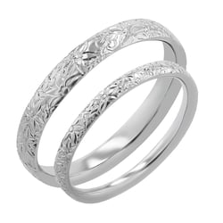 Eheringe mit Blumengravur Willis