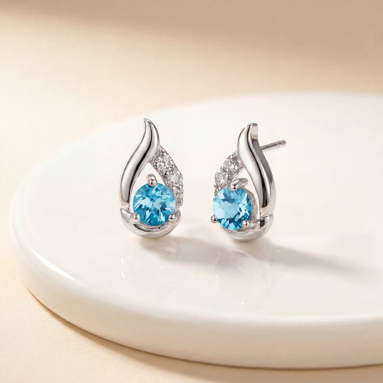Elegante Ohrringe aus Silber mit Schweizer Topas und Zirkonia Edily 170086