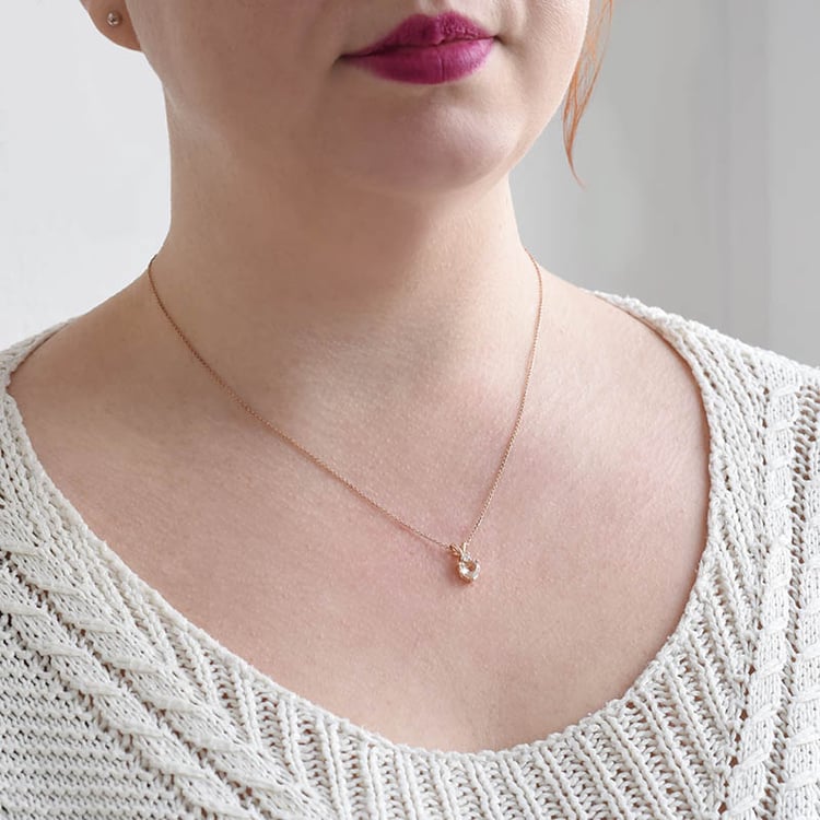 Anhänger aus Gold mit Morganitherz und Diamant Dorevie 94017