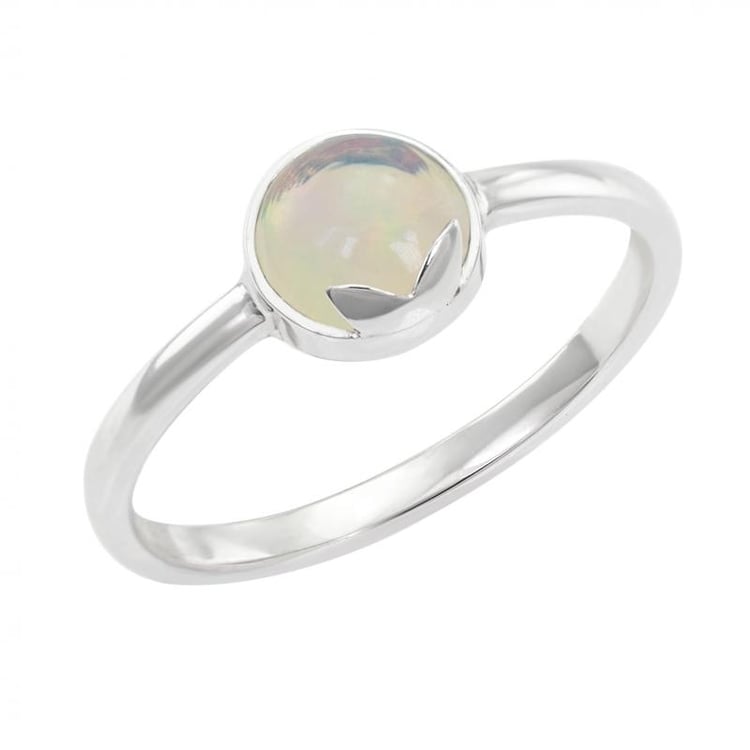 Goldring mit rundem Opal Yana