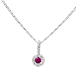 Silberne eleganter Anhänger mit Rubin und Lab Grown Diamanten Jack