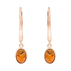 Goldene Ohrringe mit Bernstein Patrie