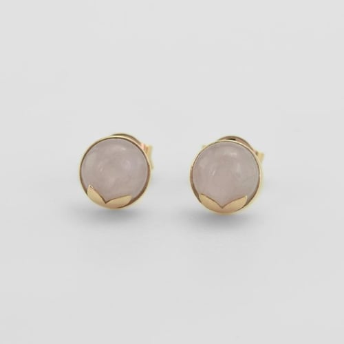 Schmuckset mit Cabochon Rosenquartz Charlize
