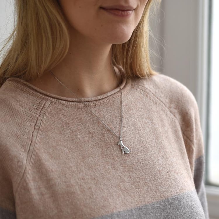 Silberne Halskette mit Hund-Motiv 52025