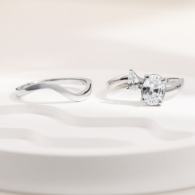 Romantisches Verlobungs-Set mit Diamantringen Flora 156823