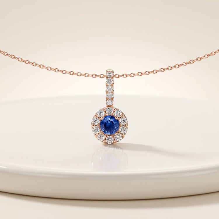 Eleganter Anhänger mit blauem Saphir und Lab Grown Diamanten Harvey 171096