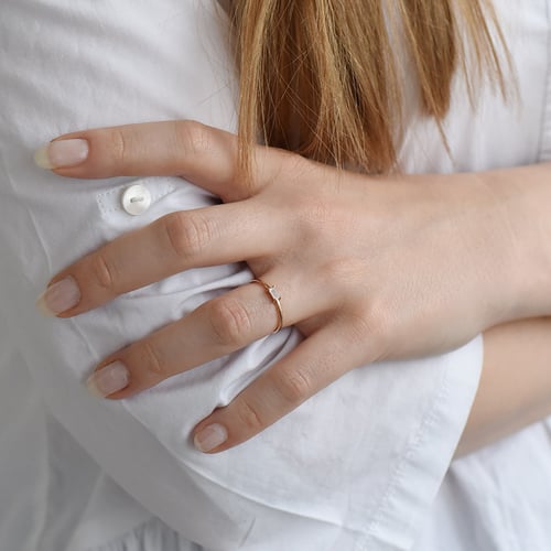 Ring mit Mondstein in Baguette-Form Koos