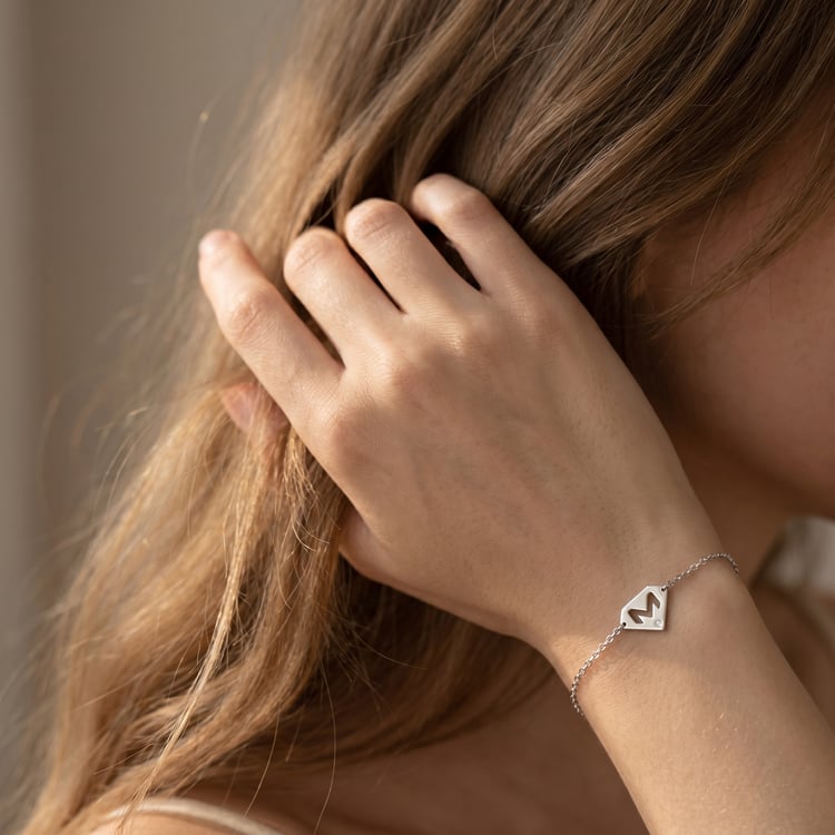 Armband mit Diamant aus Silber mit Herz Nola 167844