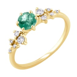 Verlobungsring mit Smaragd und Diamanten Olha