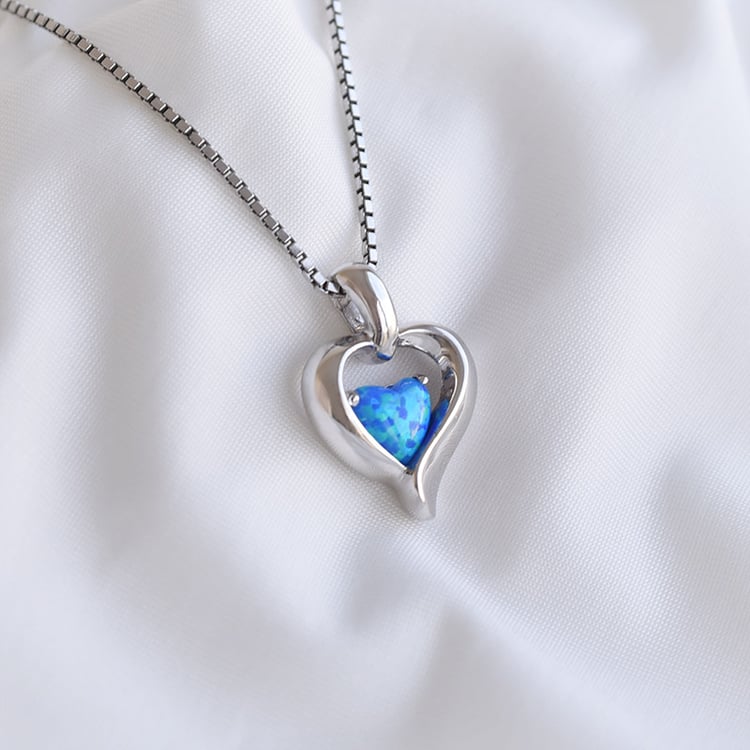 Romantischer silberner Anhänger mit blauem Opal Lovelyn 89877