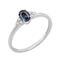 Verlobungsring mit Alexandrit und Diamanten Sheldo