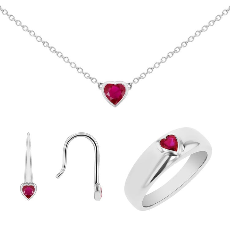 Schmuckset mit Rubinen Roshni 100134