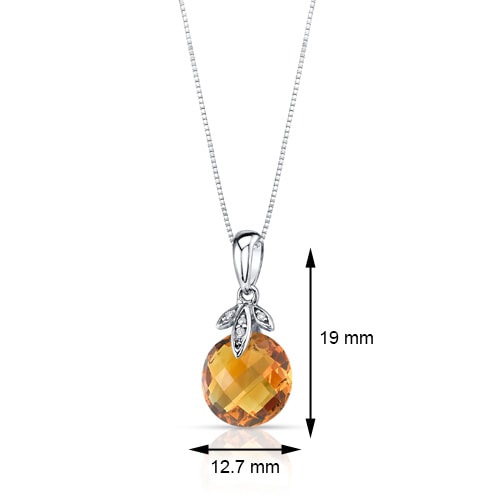 Diamant und Citrin Anhänger in Gold 27380