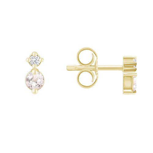 Minimalistische Ohrringe mit Morganiten und Diamanten Durante