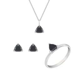 Schmuckset aus Gold mit schwarzen Diamanten Julie