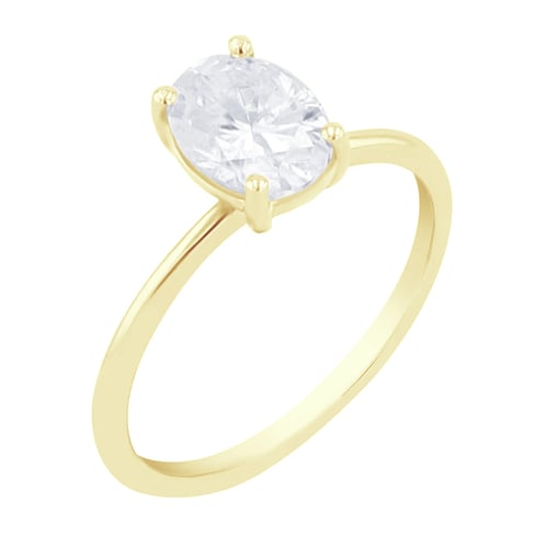 Eleganter Verlobungsring mit einem ovalen Moissaniten mit Auswahl der Größe Frost