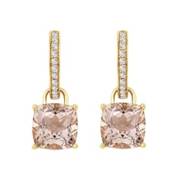 Goldohrringe 2 in 1 mit Morganit und Diamanten Reza