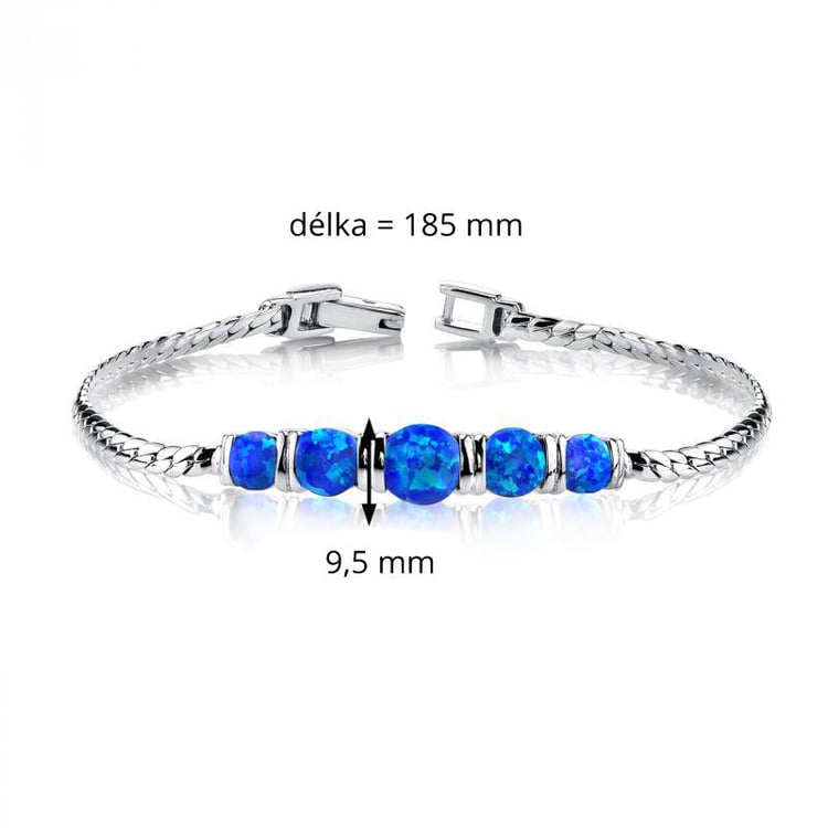 Silbernes Armband mit blauen Opalen Boanah 6814