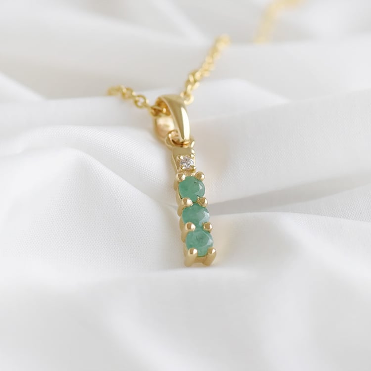 Silberne Anhänger mit natürlichen Smaragden Freesia 92596