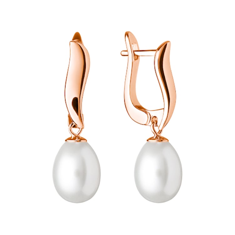 Perlenohrringe aus vergoldetem Silber Keara