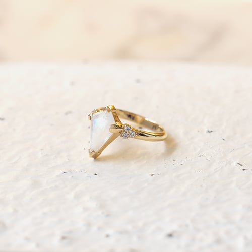 Einzigartiger Ring mit einem Mondstein Kettil