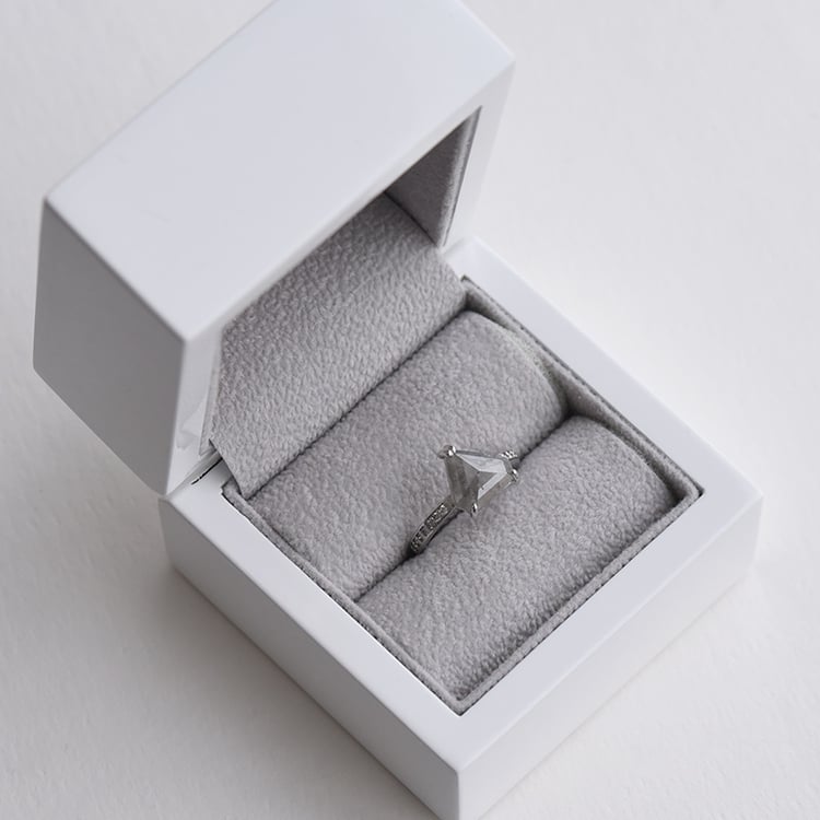 Goldener Verlobungsring mit Salz und Pfeffer Diamant Sanne 73717